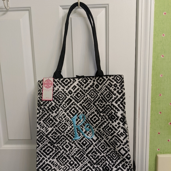 BUCKHEAD BETTIE TOTE BAG WITH INITIAL   K - Picture 1 of 9